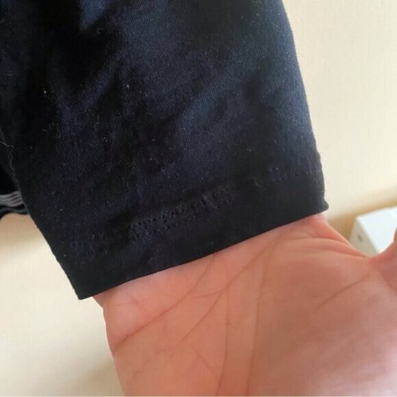 J Jill Wearever Collection Tunic Large Black White Piping Long Sleeve Lagenlook - Picture 7 of 16